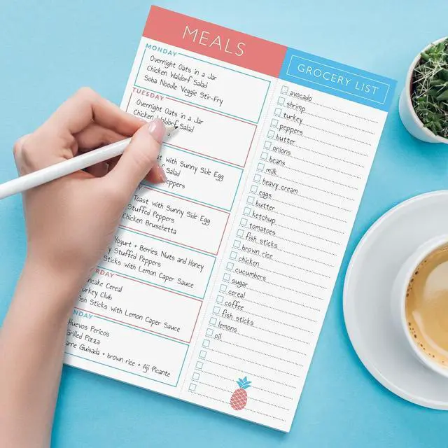 Alt view image 5 of 7 - Sweetzer & Orange Meal Planner Magnetic Pad | 7x10 inch Notepad for Organized Weekly & Daily Planning | Tear-Off Grocery List Checklist for Convenient Shopping | Notepads for Refrigerator Door
