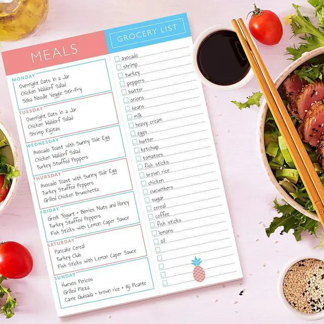 Alt view image 7 of 7 - Sweetzer & Orange Meal Planner Magnetic Pad | 7x10 inch Notepad for Organized Weekly & Daily Planning | Tear-Off Grocery List Checklist for Convenient Shopping | Notepads for Refrigerator Door