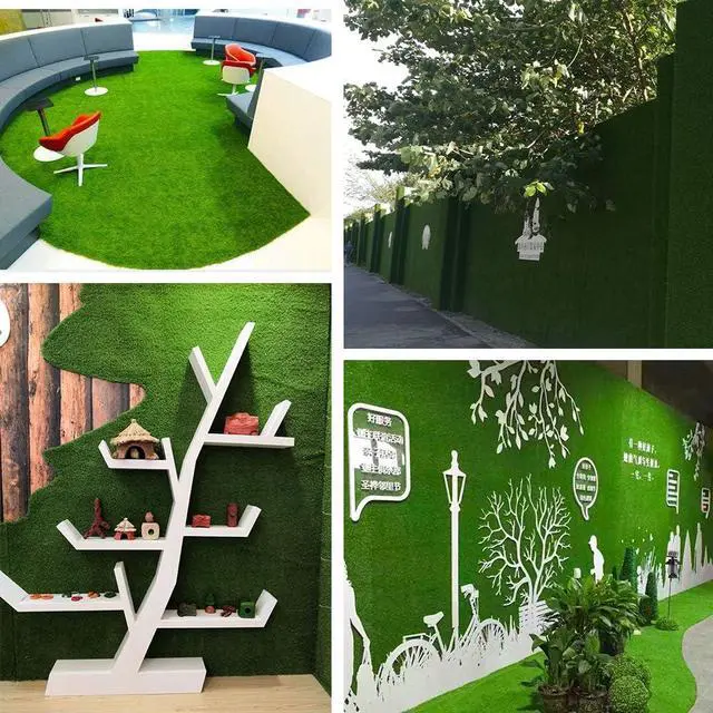 Alt view image 6 of 6 - Petgrow 4 FT X 13 FT Synthetic Artificial Grass Turf for Garden Backyard Patio Balcony, Drainage Holes & Rubber Backing,Indoor Outdoor Faux Grass Astro Rug,DIY Decorations for Fence Backdrop