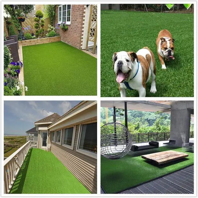 Alt view image 5 of 6 - Petgrow · Deluxe Realistic Artificial Grass Turf 4FTX6FT, 70 oz Face Weight/Drainage Holes/Rubber Backing, Indoor Outdoor Pet Faux Synthetic Grass Astro Rug Carpet for Garden Backyard Patio Balcony