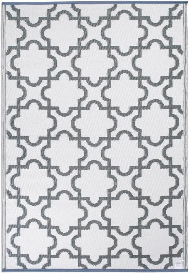 Alt view image 4 of 7 - DII Reversible Outdoor Lattice Woven Rug, 4x6 Ft, Gray