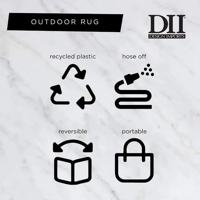 Alt view image 7 of 7 - DII Reversible Outdoor Lattice Woven Rug, 4x6 Ft, Gray
