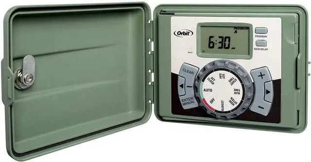 Main image of 57894 4-Station Outdoor Swing Panel Sprinkler System Timer