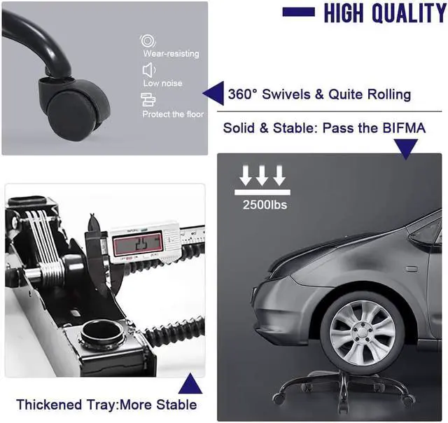 Alt view image 7 of 7 - BestOffice High-Back Gaming Chair PC Office Chair Computer Racing Chair PU Desk Task Chair Ergonomic Executive Swivel Rolling Chair with Lumbar Support for Back Pain Women, Men,White