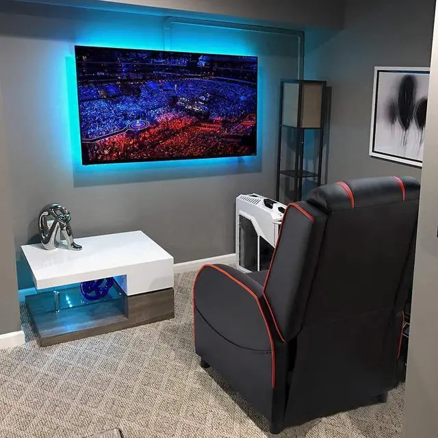 Alt view image 4 of 7 - Homall Gaming Massage Recliner Chair Racing Style Single Living Room Sofa Recliner PU Leather Recliner Seat Comfortable Ergonomic Home Theater Seating (Red), Welcome to consult