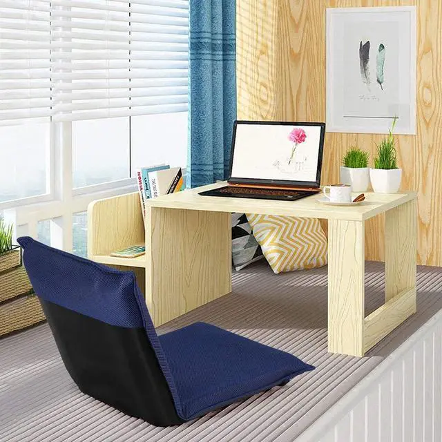 Alt view image 5 of 7 - BestComfort Folding Floor Chair, 6-Position Adjustable Meditation Chair, Video Gaming Chair w/Back Support for Reading TV Watching, Portable Floor Seat Lounge Sofa Chair for Kids Teens Adult, Navy