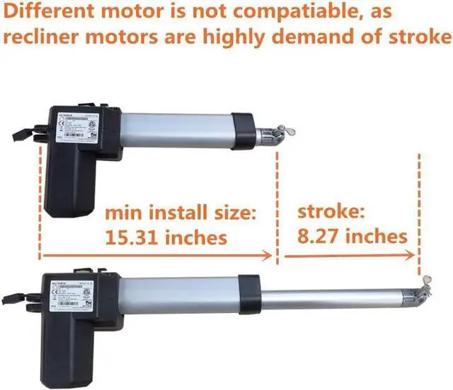 Alt view image 2 of 7 - Deltadrive Motor Actuator Replacement Kit for Electric Recliner Lift Chair