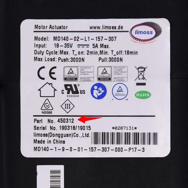 Alt view image 2 of 7 - Fromann Power Recliner Lift Chairs Actuator Motor Model 450312 MD140-02-L1-157-307 Replacement Kit