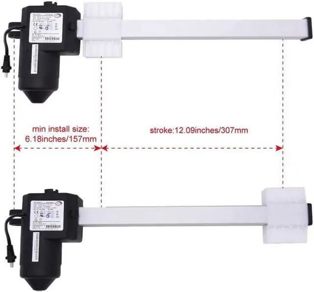 Alt view image 3 of 7 - Fromann Power Recliner Lift Chairs Actuator Motor Model 450312 MD140-02-L1-157-307 Replacement Kit