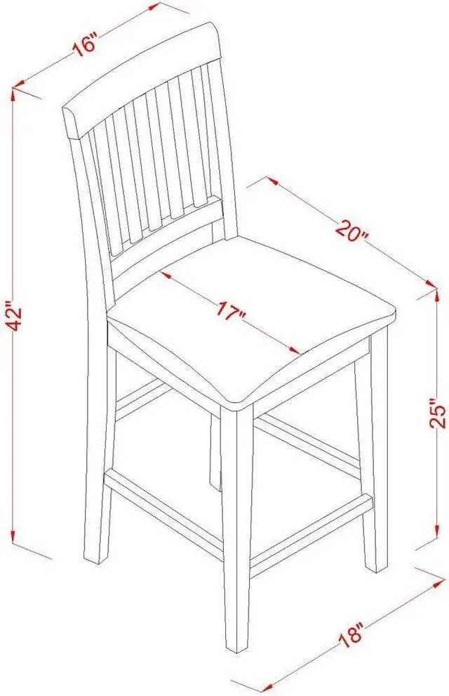 Alt view image 3 of 5 - East West Furniture VNS-WHI-C Vernon Counter Height Stool - Linen Fabric Pub Height Wooden Chairs, Set of 2, Buttermilk Finish