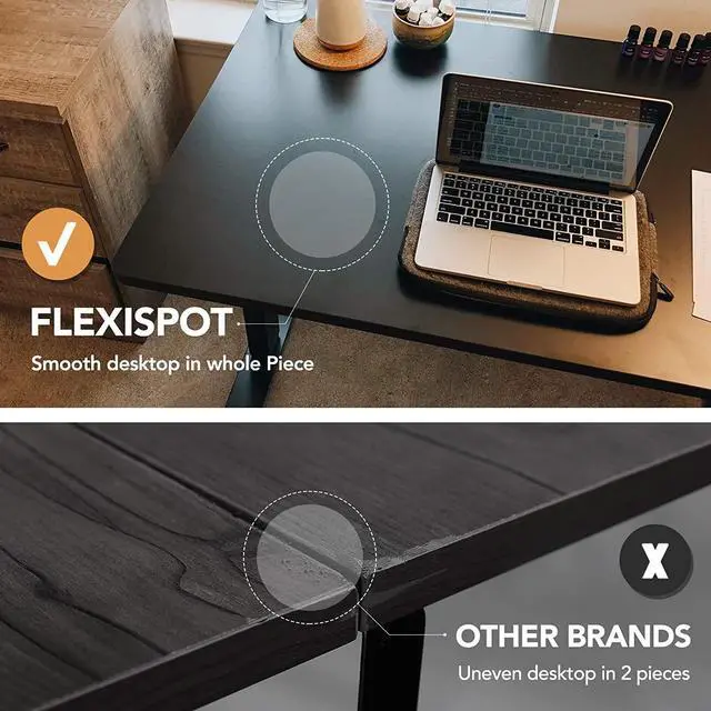 Alt view image 4 of 7 - FLEXISPOT Essential Adjustable Height Desk 40 x 24 Inches Small Standing Desk for Small Space Electric Sit Stand Home Office Table Computer Workstation (Black Frame + Black Desktop)