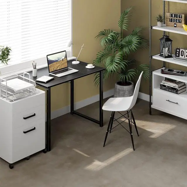 Alt view image 5 of 7 - Coleshome 32 Inch Computer Desk, Modern Simple Style Desk for Home Office, Study Student Writing Desk, Black