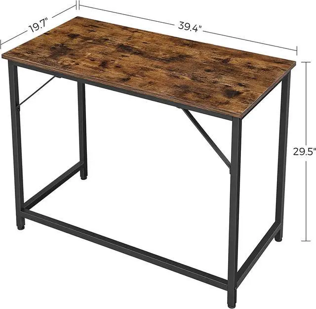 Alt view image 3 of 7 - VASAGLE Computer Desk, Writing Desk, 39 Inch Office Table, for Home Office, Rustic Brown ULWD41X