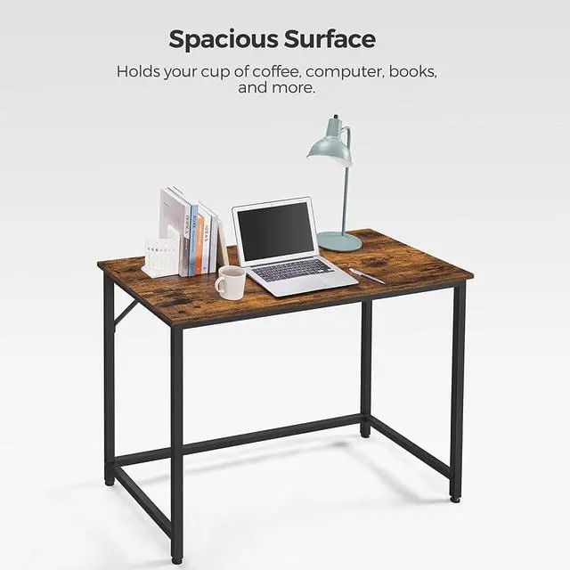 Alt view image 5 of 7 - VASAGLE Computer Desk, Writing Desk, 39 Inch Office Table, for Home Office, Rustic Brown ULWD41X