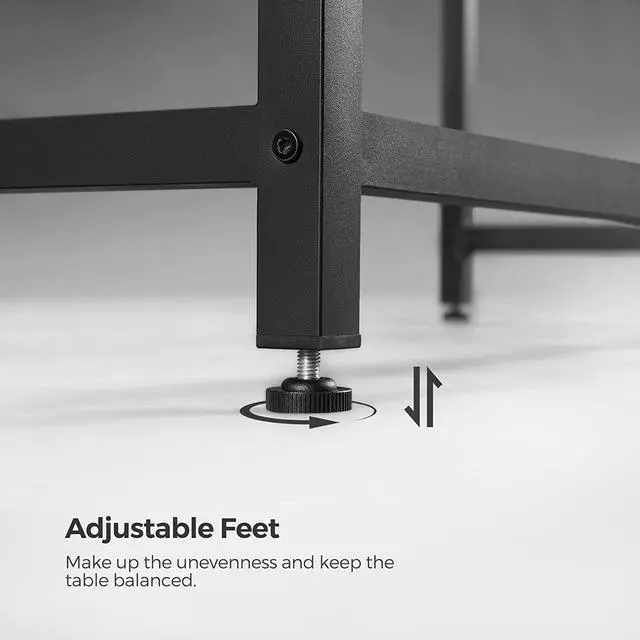 Alt view image 7 of 7 - VASAGLE Computer Desk, Writing Desk, 39 Inch Office Table, for Home Office, Rustic Brown ULWD41X