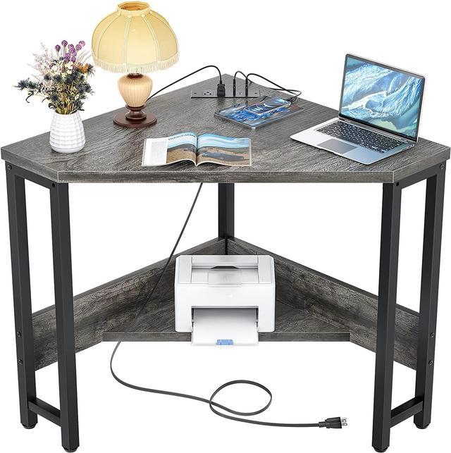 Gray Small Computer Desk for Bedroom, Office & Small Spaces