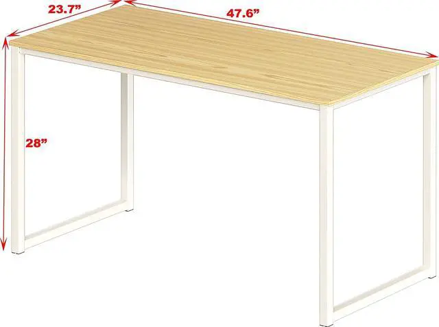 Alt view image 3 of 6 - SHW Home Office 48-Inch Computer Desk, White/Oak