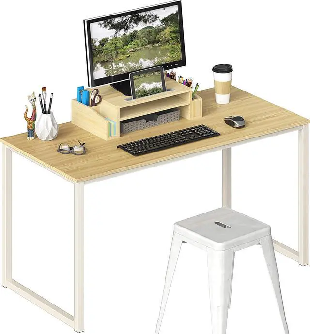 Alt view image 6 of 6 - SHW Home Office 48-Inch Computer Desk, White/Oak