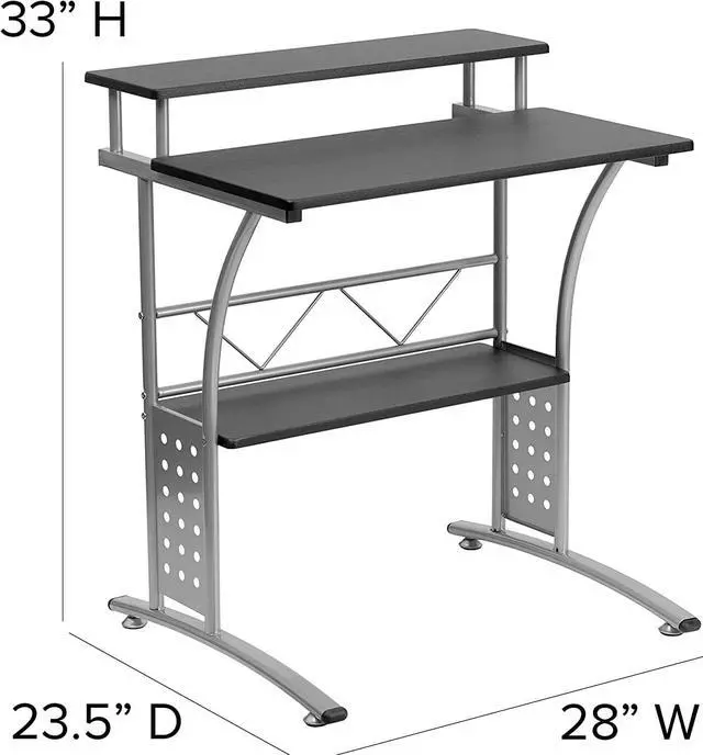 Alt view image 2 of 4 - EMMA + OLIVER Clifton Black Computer Desk