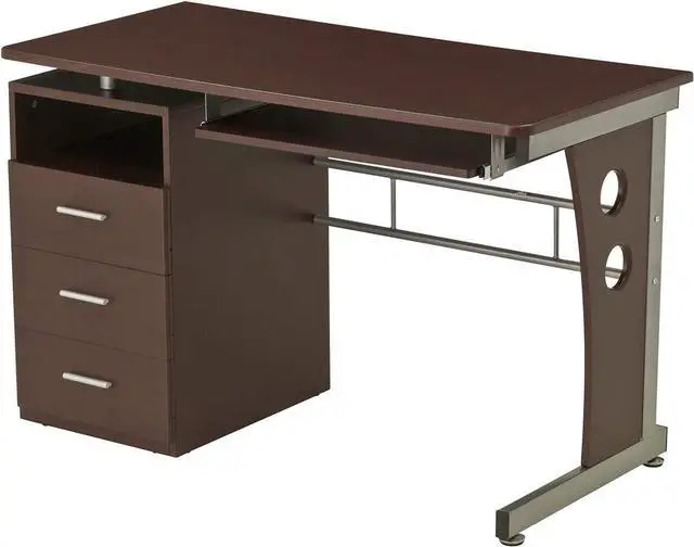 Alt view image 5 of 7 - Techni Mobili Computer Desk with Ample Storage, Chocolate, 30" x 22.75" x 47.25", Chocolat