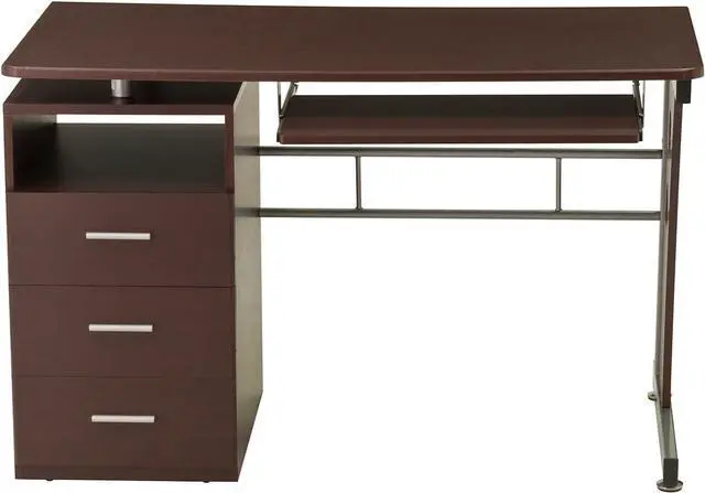 Alt view image 6 of 7 - Techni Mobili Computer Desk with Ample Storage, Chocolate, 30" x 22.75" x 47.25", Chocolat