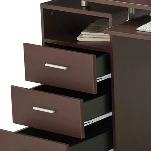 Alt view image 7 of 7 - Techni Mobili Computer Desk with Ample Storage, Chocolate, 30" x 22.75" x 47.25", Chocolat