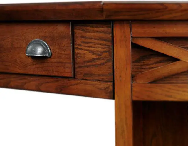 Alt view image 7 of 7 - Leick Home Corner Computer and Writing Desk, Oak Finish