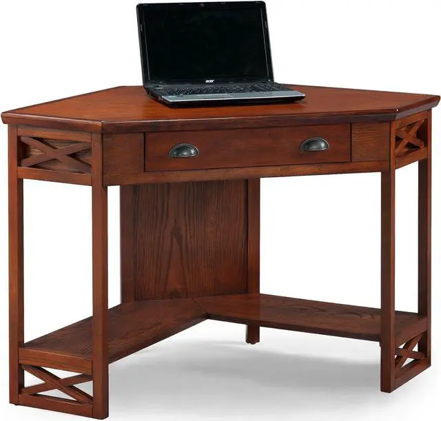 Alt view image 5 of 7 - Leick Home Corner Computer and Writing Desk, Oak Finish