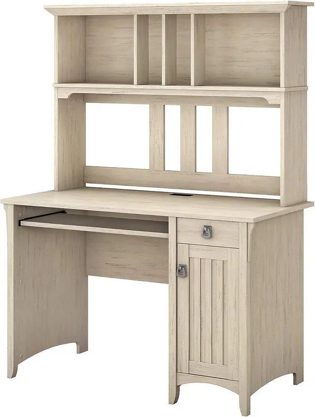 Main image of Bush Furniture Salinas Small Computer Desk with Hutch in Antique White