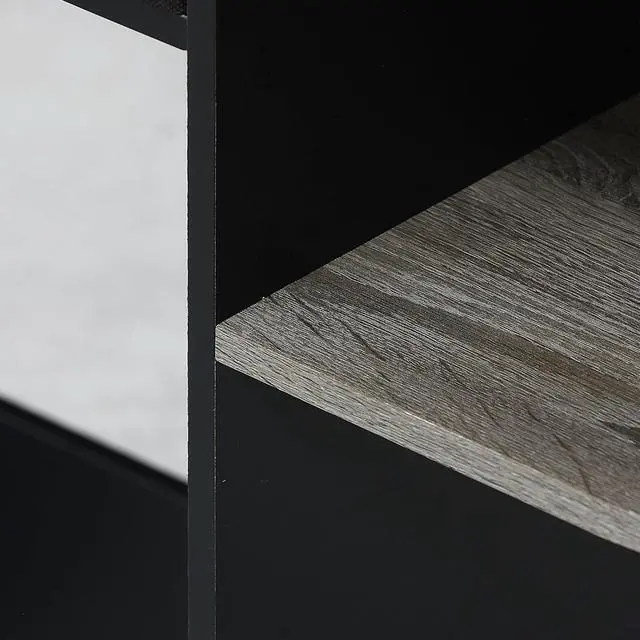 Alt view image 7 of 7 - Furinno Go Green Home Laptop Notebook Computer Desk/Table with 2 Drawer Bins, French Oak Grey/Black/Black