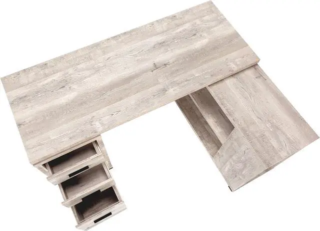 Alt view image 6 of 7 - Monarch Specialties L-Shaped Corner Left or Right Facing Home & Office Computer Desk, 60"L, Taupe Reclaimed