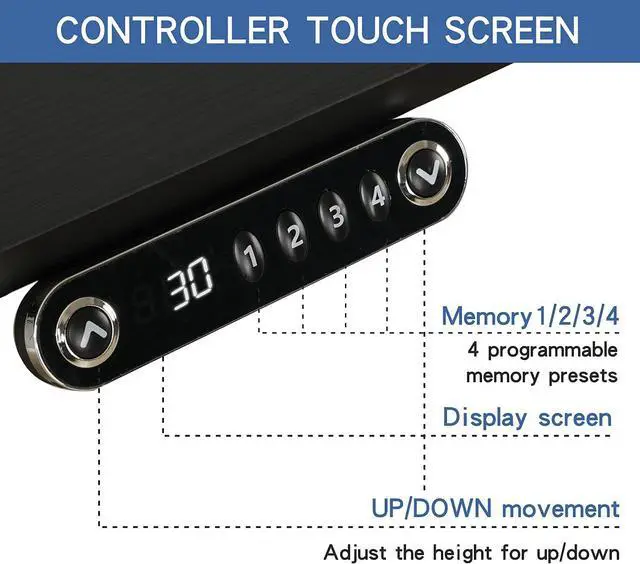 Alt view image 5 of 6 - bilbil Electric Height Adjustable Standing Desk, 55 x 24 Inches Home Office Computer Desk - Memory Settings - Solid Top - Double-Beam Construction - Anti-Collision Technology and Current Protection
