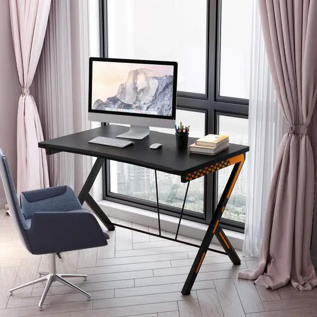 Alt view image 7 of 7 - Tangkula 46" Gaming Desk PC Computer Desk, Home Office Study Writing Table for Small Space, Black Gamer Workstation
