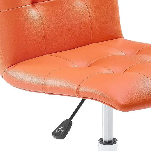 Alt view image 6 of 7 - Modway Prim Ribbed Armless Mid Back Swivel Conference Office Chair In Orange