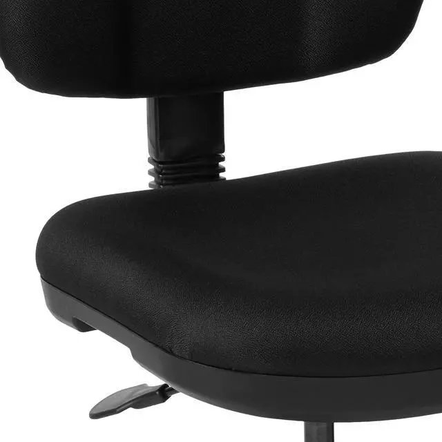 Alt view image 4 of 7 - Office Star Pneumatic Sculptured Office Task Chair with Thick Padded Seat and Built-in Lumbar Support, Black, Welcome to consult