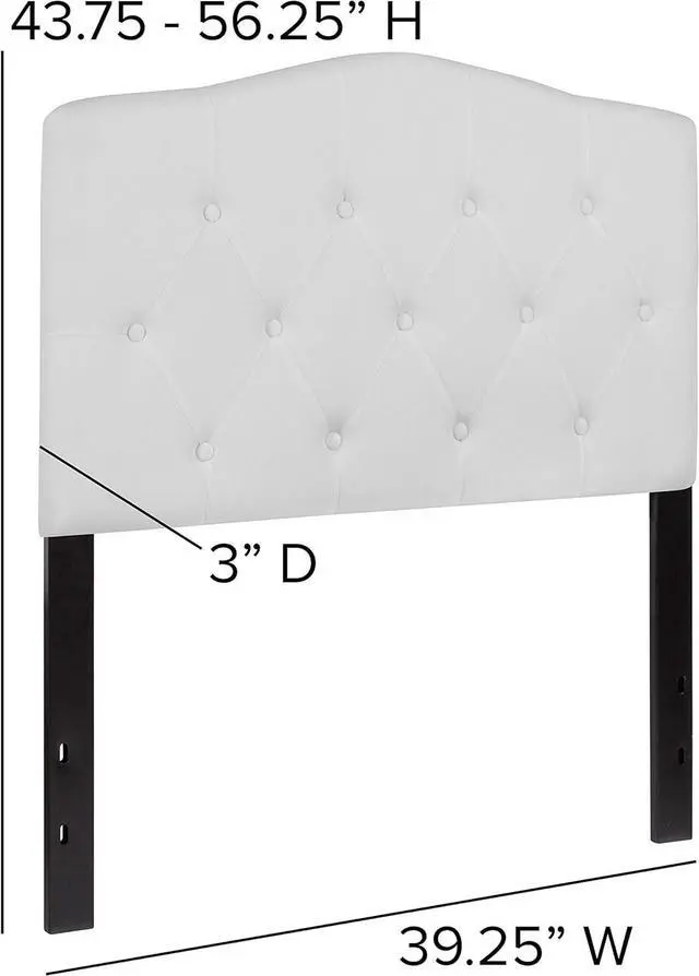 Alt view image 2 of 7 - Flash Furniture Cambridge Tufted Upholstered Twin Size Headboard in White Fabric