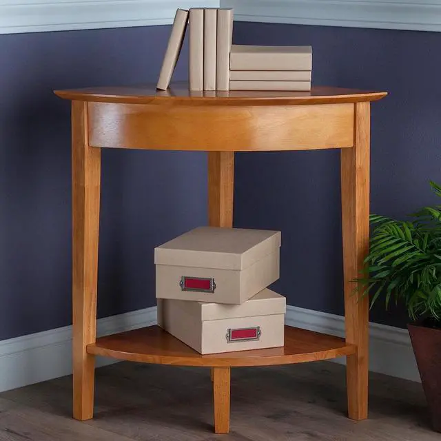 Alt view image 6 of 6 - Winsome Wood Corner Desk with Shelf, Honey, 20 inches
