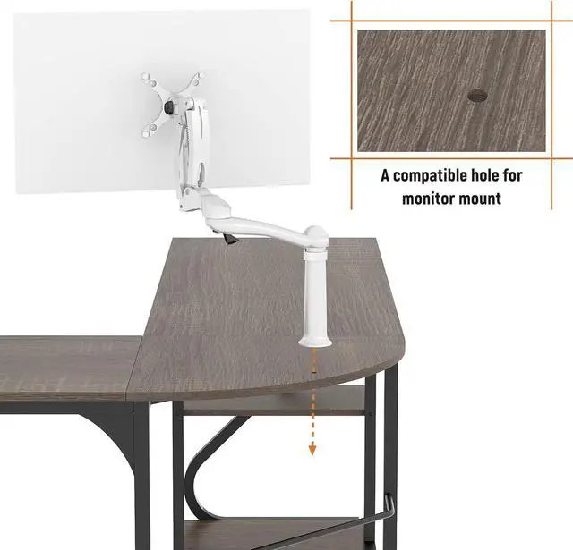 Alt view image 6 of 7 - Weehom Reversible L Shaped Desk with Shelves Large Corner Computer Gaming Desks for Home Office Writing Workstation Wooden Table