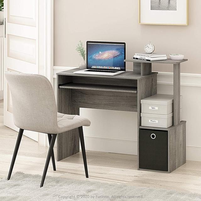 Furinno Econ Multipurpose Home Office Computer Writing Desk, French Oak  Grey & Andrey End Table/Side Table/Night Stand/Bedside Table with Bin  Drawer, 