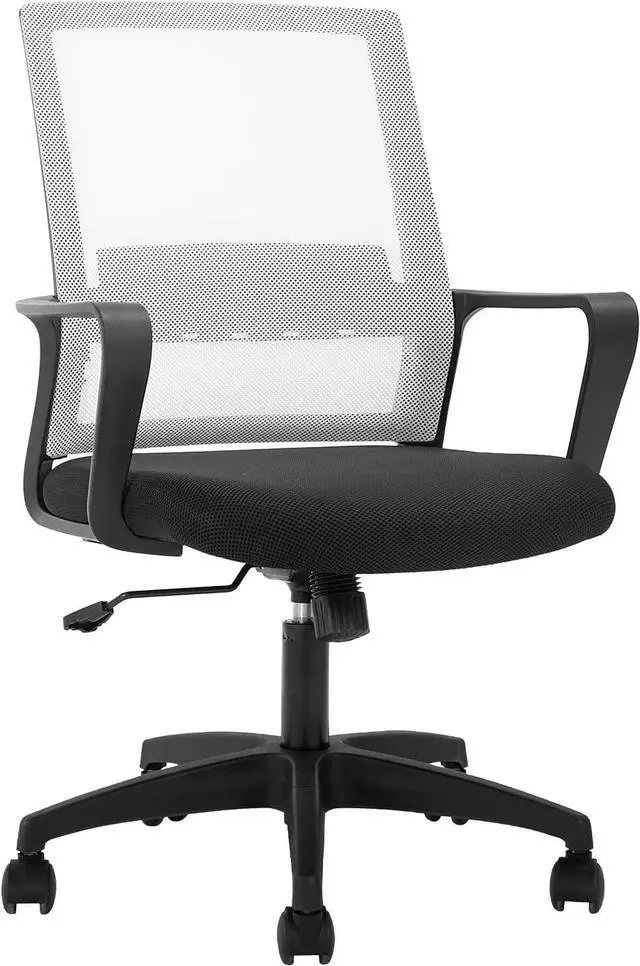 Main image of Office Chair Ergonomic Desk Task Chair Mesh Computer Chair Mid-Back Mesh Home Office Swivel Chair Modern Executive Chair with Wheels Armrests Lumbar Support(White)