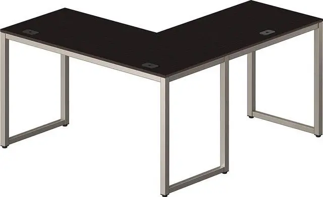Alt view image 6 of 6 - SHW 55 x 60 Inches Commercial-Grade L-Shape Corner Office Computer Desk, Espresso