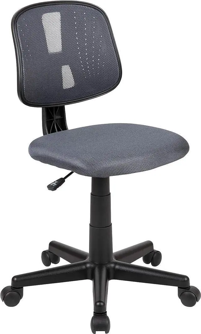 Alt view image 2 of 7 - EMMA + OLIVER Mid-Back Gray Mesh Swivel Task Office Chair with Pivot Back, BIFMA Certified