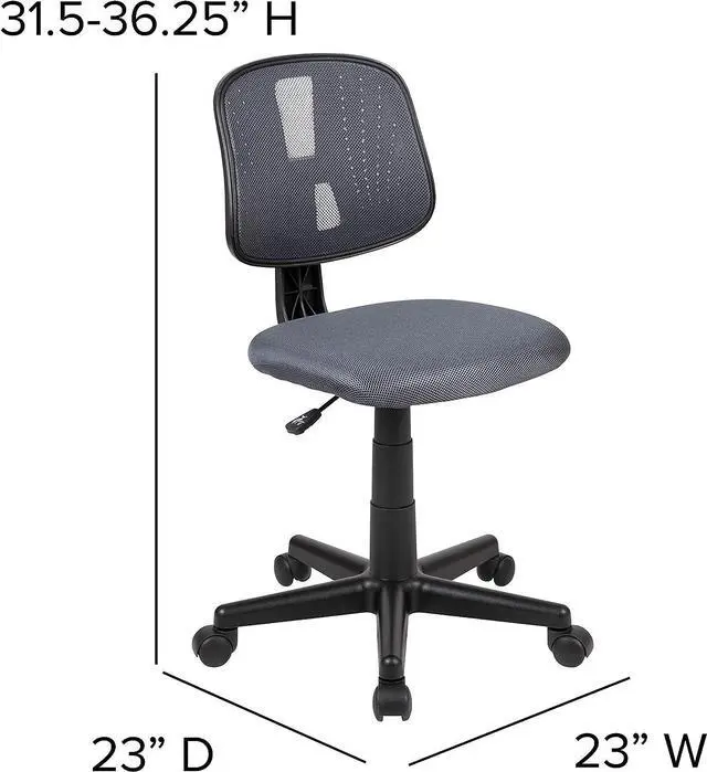 Alt view image 5 of 7 - EMMA + OLIVER Mid-Back Gray Mesh Swivel Task Office Chair with Pivot Back, BIFMA Certified