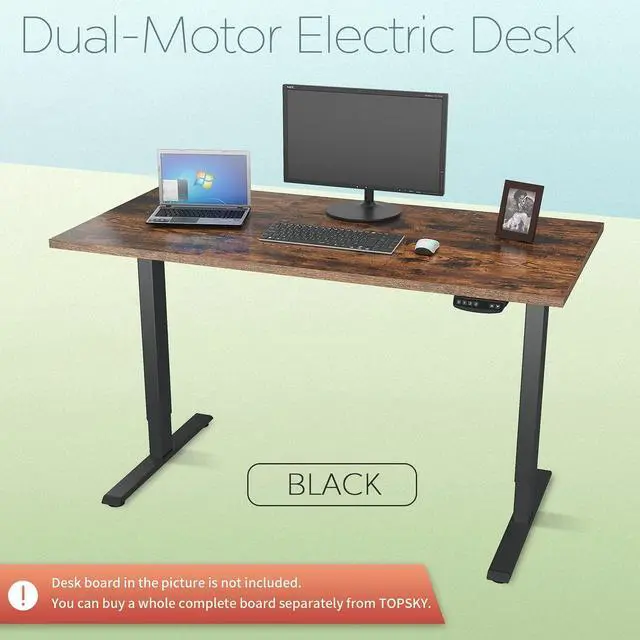 Alt view image 7 of 7 - TOPSKY Dual Motor Electric Adjustable Standing Computer Desk for Home and Office (Black Frame only)