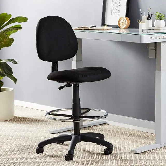Alt view image 2 of 7 - Boss Office Products Ergonomic Works Drafting Chair without Arms in Black