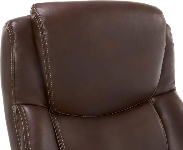 Alt view image 4 of 7 - La-Z-Boy Delano Big & Tall Executive Office Chair, High Back Ergonomic Lumbar Support, Bonded Leather, Brown