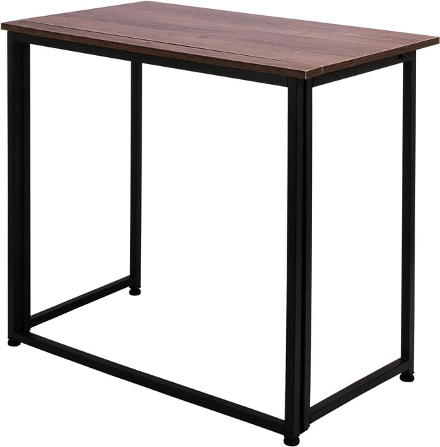 Alt view image 6 of 7 - Leopard Outdoor Products Folding Computer Desk for Small Spaces, Space-Saving Home Office Desk, Foldable Computer Table, Laptop Table, Writing Desk, Compact Study Reading Table (Dark Brown)