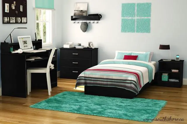 Alt view image 5 of 7 - South Shore Axess Desk with Keyboard Tray, Black