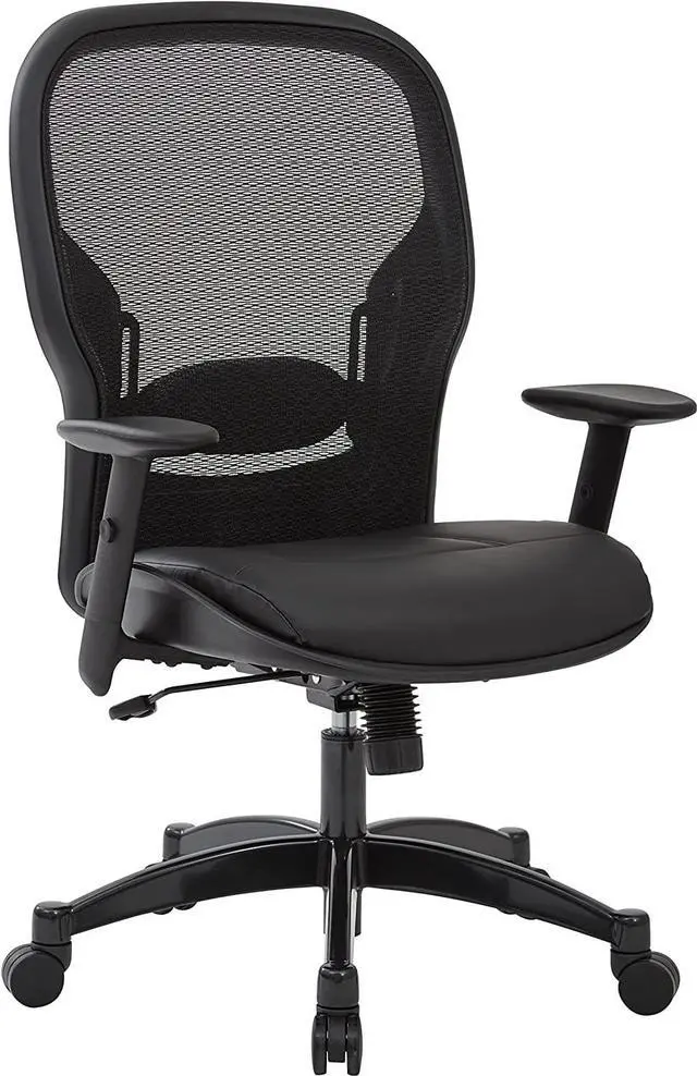 Main image of Space Seating 24 Series Professional Breathable Mesh Back Manager's Adjustable Office Chair with Bonded Leather Seat, Black