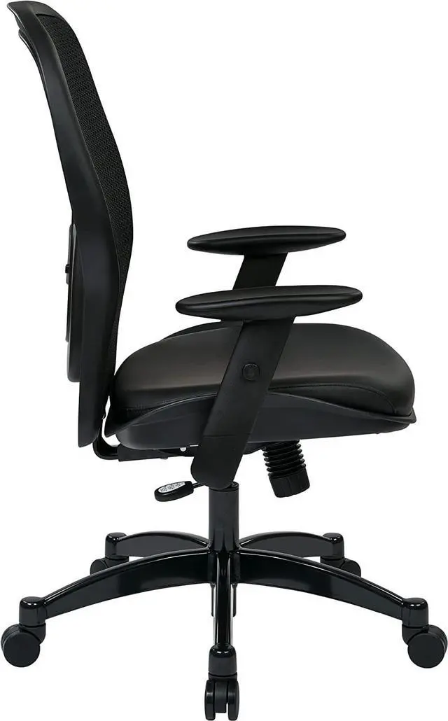 Alt view image 4 of 4 - Space Seating 24 Series Professional Breathable Mesh Back Manager's Adjustable Office Chair with Bonded Leather Seat, Black